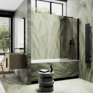 Шторка на ванну MaybahGlass MGV-611-6 60см чёрный